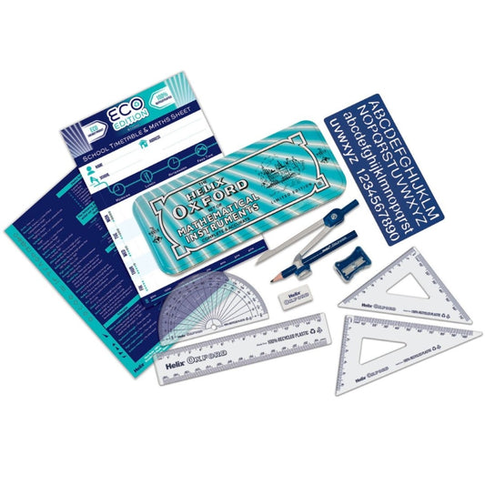 Helix Oxford Cyber Eco Maths Set - Blue