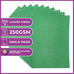 Crafter's Companion Glitter Card 10 Pack - Xmas Green