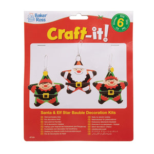 Santa & Elf Star Bauble Kits (Pack of 6)