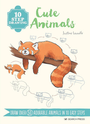 10 Step Drawing: Cute Animals Book