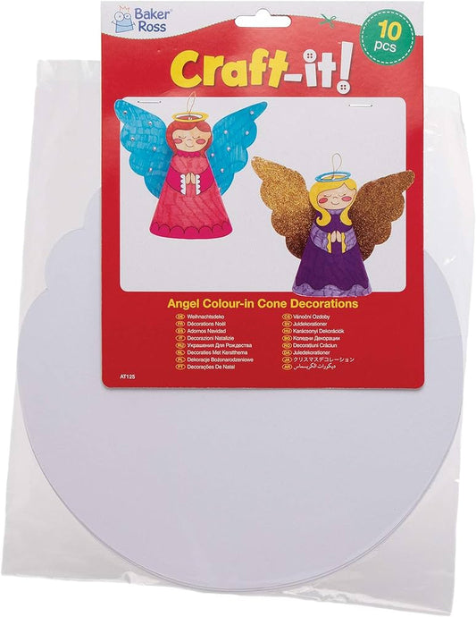 Angel Colour-in Cone Decorations (Pack of 10)