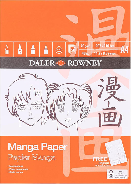 Daler-Rowney Manga Smooth 70gsm A4 Paper Pad