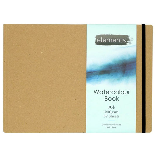 Elements Hard Cover Watercolour Book Landscape A4