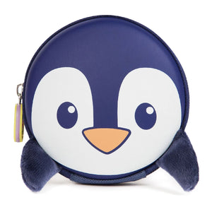 boppi Tiny Trekker Kids Keyring Pouch Coin Purse Blue Penguin