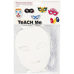 Blank Masquerade Masks (16 Pack)