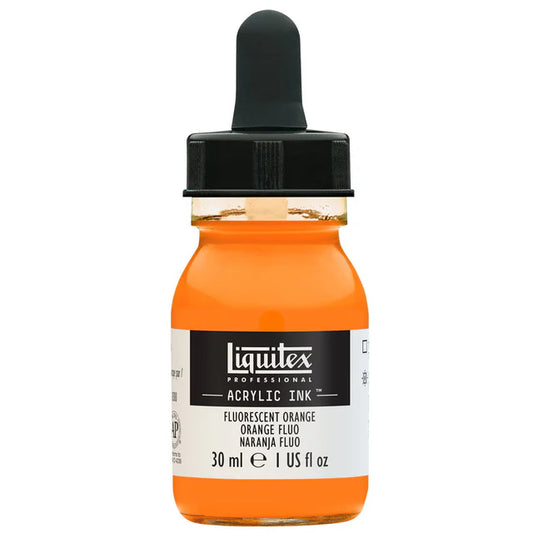 Liquitex Acrylic Ink 30ml - Fluorescent Orange