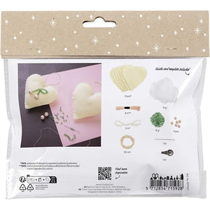 Mini Craft Kit Sewing - Off White Hearts