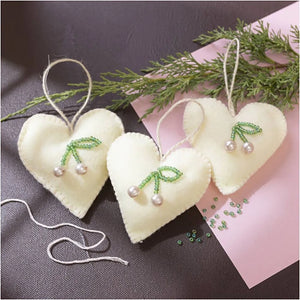 Mini Craft Kit Sewing - Off White Hearts