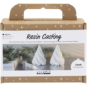 Mini Craft Kit Resin Casting - White Christmas Trees