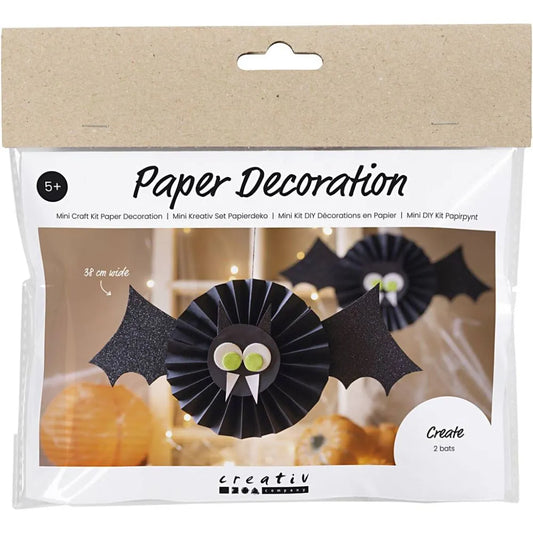 Mini Craft Kit Paper Decorations - Black Bats