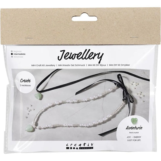 Mini Craft Kit Jewellery - Aventurin Heart Necklaces