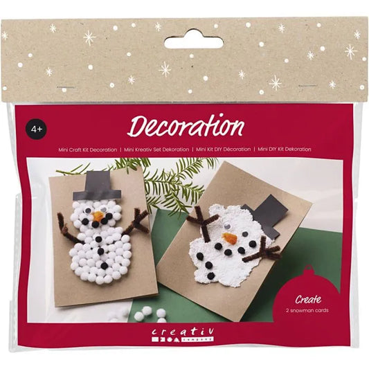 Mini Craft Kit Decoration - Christmas Cards With Snowmen