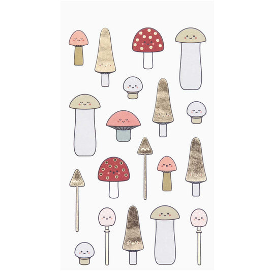 Paper Poetry Sticker Mushrooms Kawaii 4 sheets