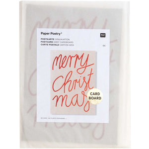 Postcard Merry Christmas greyboard red B6