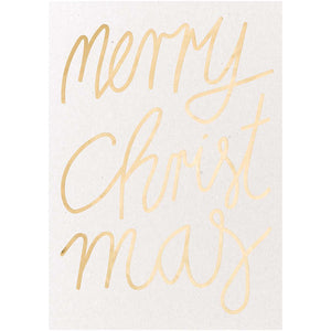 POSTCARD Grey Merry Christmas - Gold