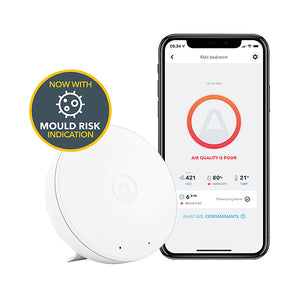 Airthings Wave Mini Indoor Air Quality Monitor with Pollen and Mould Risk Indication AIRTWM