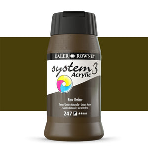 Daler Rowney System 3 Acrylic Paint 500ml Raw Umber