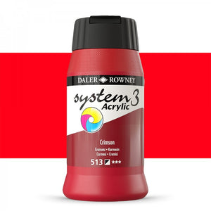 Daler Rowney System3 Acrylic Paint 500ml Crimson