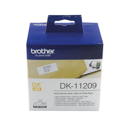 Brother Black on White Paper Small Address Labels (Pack of 800) DK11209