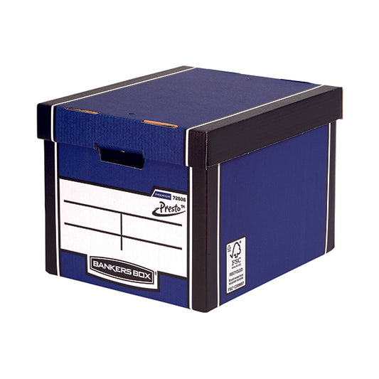 Fellowes Bankers Box Premium Presto Storage Box Blue/White (Pack of 10) 7260603