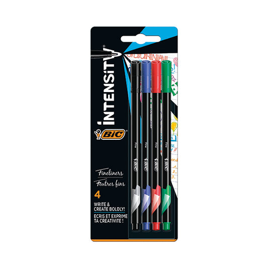 Bic Intensity Fineliner Pen Ultra Fine Tip Assorted (Pack of 4) 942082