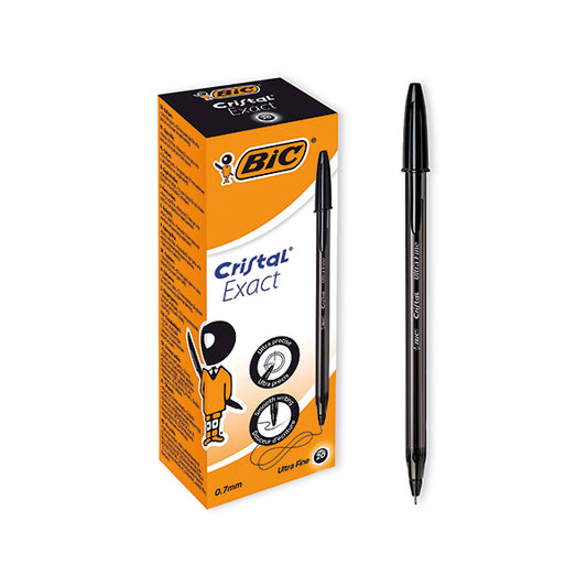 Bic Cristal Ballpoint Pens Ultra Fine 0.7mm Black (Pack of 20) 992603