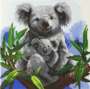 Crystal Art Kit 30x30cm - Cuddly Koalas