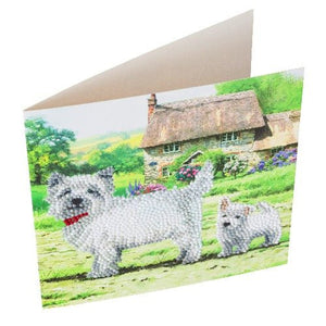 Crystal Art Card Kit - Westie Dogs