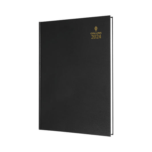 Collins A4 Desk Diary Day Per Page Black 2024 44-99.24