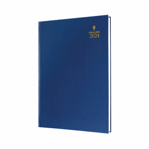 Collins A4 Desk Diary Day Per Page Blue 2024 44-60.24