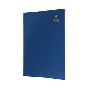 Collins A5 Desk Diary Day Per Page Blue 2024 52-60.23