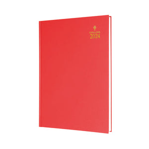 Collins A5 Desk Diary Day Per Page Red 2024 52-15.24