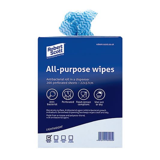 Blue Antibacterial Cloth Box 220 x 370mm (Pack of 200) 100247BU