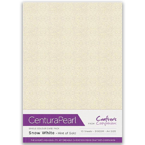 Centura Pearl A4 Card 10 Pack - Snow White with Hint of Gold