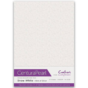 Centura Pearl Single A4 Card 10 Pack - Snow White Hint of Silver