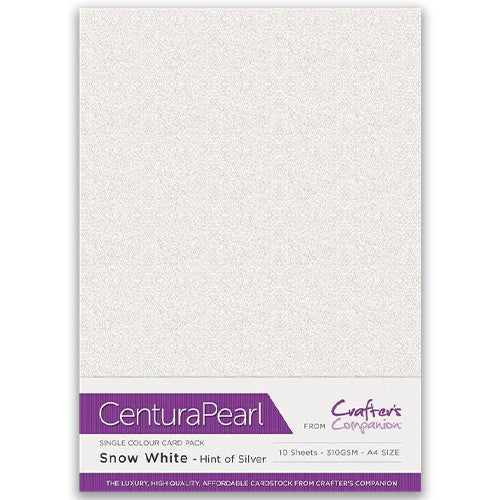 Centura Pearl Single A4 Card 10 Pack - Snow White Hint of Silver