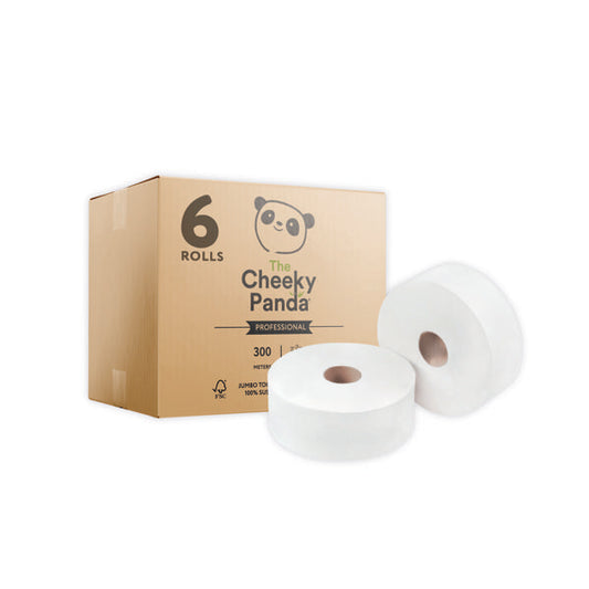 Cheeky Panda Professional Bamboo 2-Ply Maxi Jumbo Toilet Roll 300m (Pack of 6) PFMAXJRL6