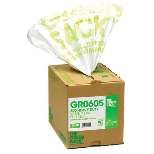 The Green Sack Pedal Bin Liner in Dispenser White (Pack of 300) VHP GR0605