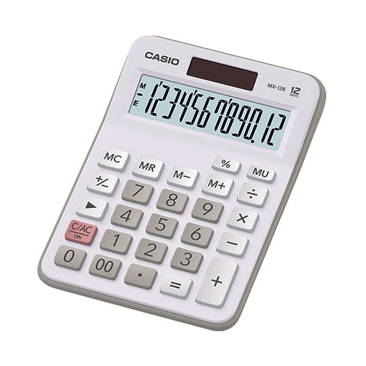 Casio MX-12B 12 Digit Desktop Calculator Large LC Display White MX-12B-WE