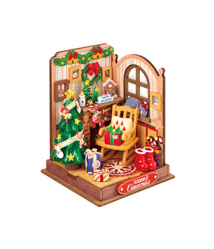 DIY Miniature Wooden Dollhouse - Christmas Fireplace