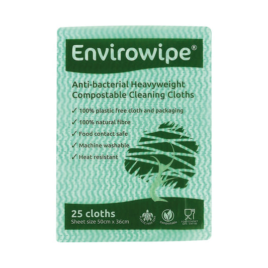 Envirowipe Antibacterial Cleaning Cloths 500x360mm Green (Pack of 25) EWF152