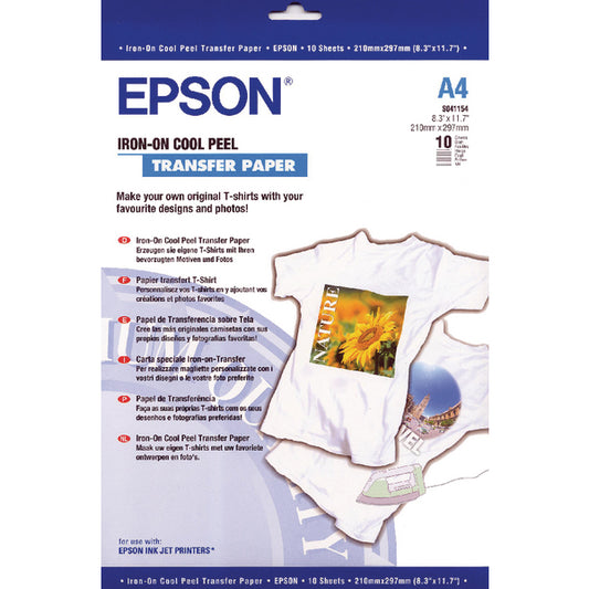 Epson Cool Peel Iron-On Transfer Paper (Pack of 10) S041154 C13S041154