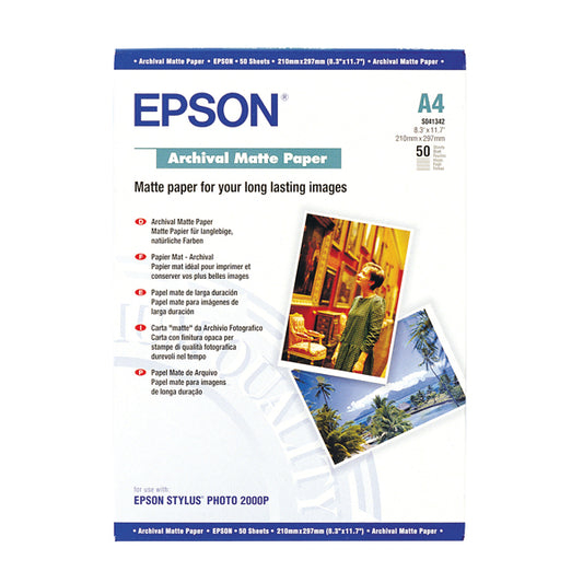 Epson A4 Archival Matte Paper (Pack of 50) C13S041342