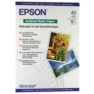 Epson Matte A3 Archival Paper 192gsm (Pack of 50) C13S041344