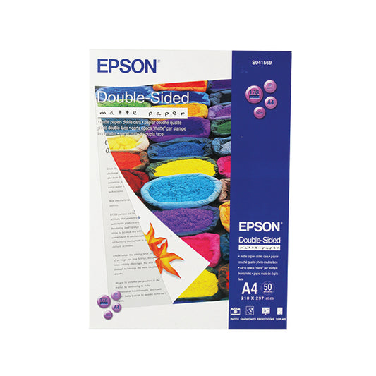 Epson Double-Sided Matte A4 Photo Paper Heavyweight (Pack of 50) C13S041569