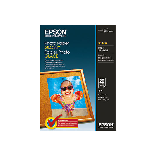 Epson A4 Photo Paper Glossy 200gsm (Pack of 20) C13S042538