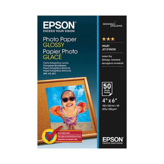 Epson Photo Paper Glossy 10x15cm 200gsm (Pack of 50) C13S042547