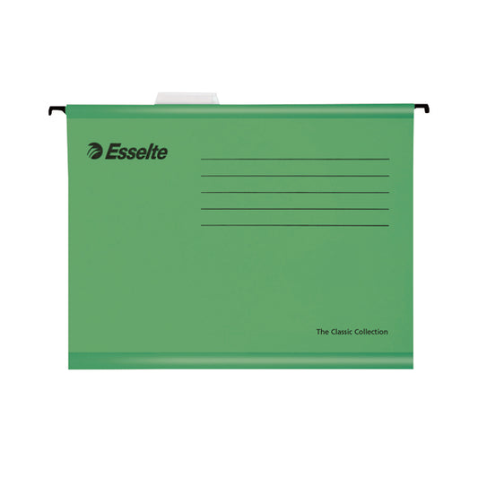 Esselte Classic Foolscap Suspension File Green (Pack of 25) 90337