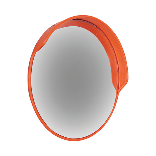 Traffic Mirror with Hood 450mm Diameter with Fixings High Visibility Orange TMH45Z