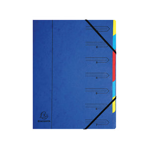 Exacompta Europa 7-Part Organiser 400gsm Pressboard A4 Blue 5219Z